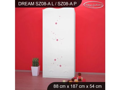 Skříň Dream SZ08 - víla s koníkem (Barva bílá, Vnitřek skříně šatní tyč)