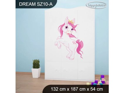 Skříň Dream SZ10 - růžový pony (Barva bílá)