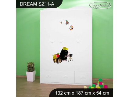Skříň Dream SZ11 - krtek (Barva bílá)