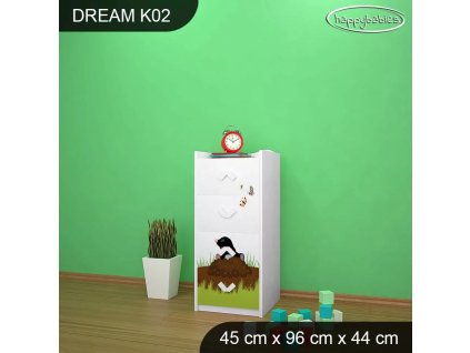 Komoda Dream K02 - krtek (Barva bílá)