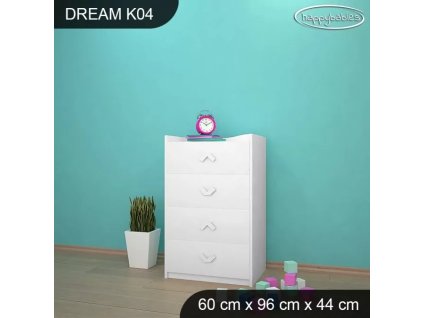 Komoda Dream K04 - bez motivu (Barva bílá)