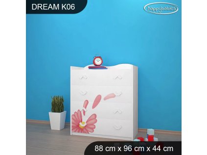 Komoda Dream K06 - rozkvetlá louka (Barva bílá)