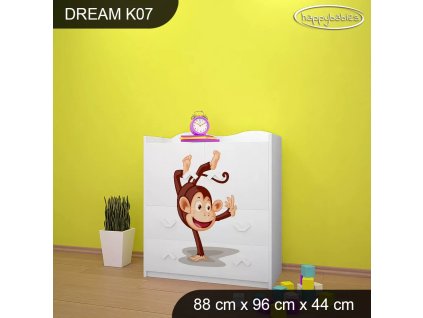 Komoda Dream K07 - veselé safari (Barva bílá)