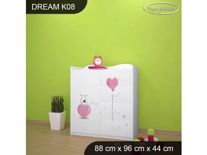 Komoda Dream K08 - pejsci (Barva bílá)