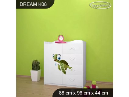 Komoda Dream K08 - rybičky (Barva bílá)