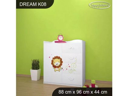 Komoda Dream K08 - lvíček (Barva bílá)