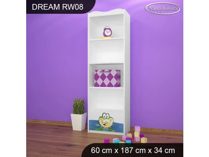 Regál Dream RW08 - žabka a čáp (Barva bílá)