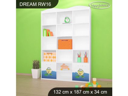 Regál Dream RW16 -  žabka a čáp (Barva bílá)