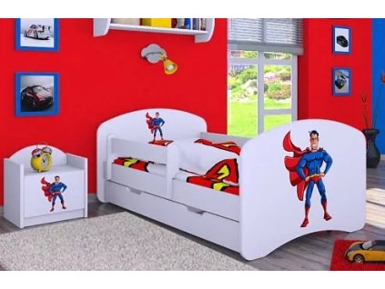 Dětská postel Happy Babies - superman (Barva bílá, Velikost spací plochy 140x70, Šuplík NE)
