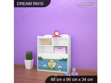 Regál Dream RN10 -  žabka a čáp (Barva bílá)