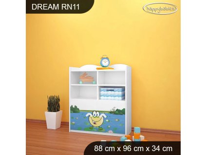 Regál Dream RN11 - žabka a čáp (Barva bílá)