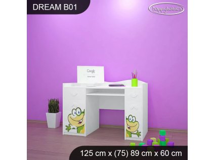 Psací stůl Dream B01 - žabka a čáp (Barva bílá)