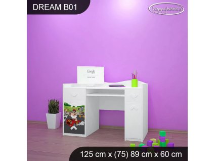 Psací stůl Dream B01 - závodníci (Barva bílá)