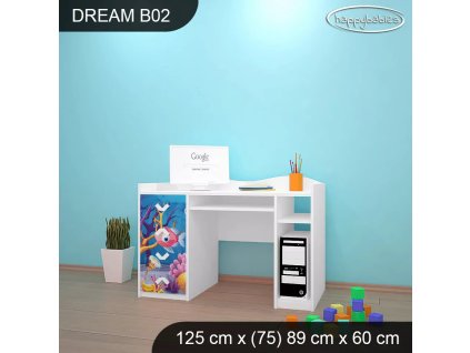 Psací stůl Dream B02 - rybičky (Barva bílá)