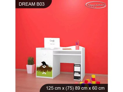 Psací stůl Dream B03 - krtek (Barva bílá)
