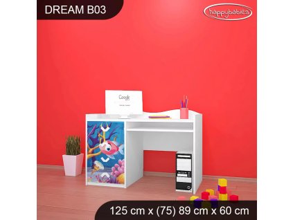 Psací stůl Dream B03 - rybičky (Barva bílá)