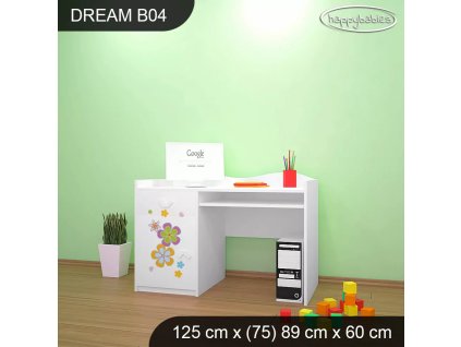 Psací stůl Dream B04 - květiny (Barva bílá)