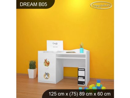 Psací stůl Dream B05 -  veselé safari II. (Barva bílá)