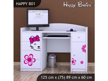 Psací stůl Happy B01 - hello kids (Barva bílá)