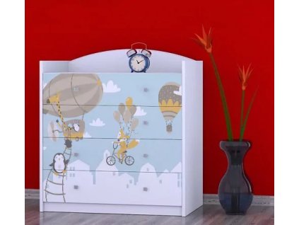 Komoda Happy K06 - balóny (Barva bílá)