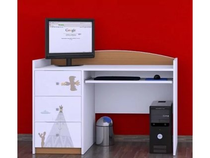 Psací stůl Happy B05 - poušť (Barva bílá)