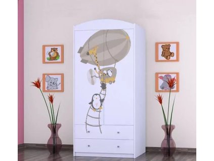 Skříň Happy SZ06 - balóny (Barva bílá, Vnitřek skříně šatní tyč)