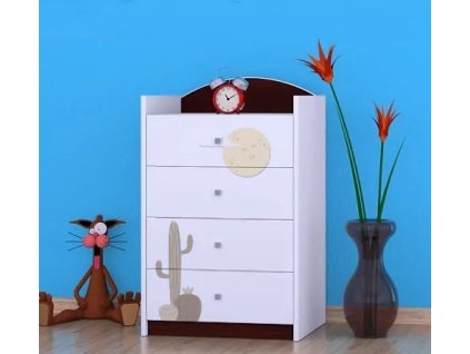 Komoda Happy K04 - poušť (Barva bílá)