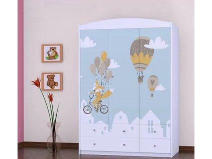 Skříň Happy SZ09 - balóny (Barva bílá)