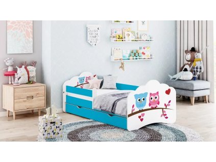 Dětská postel Tobík - sovičky (Barva bílá, Velikost spací plochy 140x70)