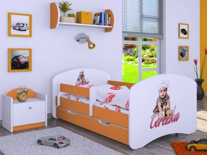 Dětská postel Happy Babies - vlastní motiv (Barva bílá, Velikost spací plochy 140x70, Šuplík Bez úložného prostoru)