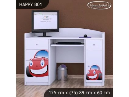 Psací stůl Happy B01 - auto (Barva bílá)