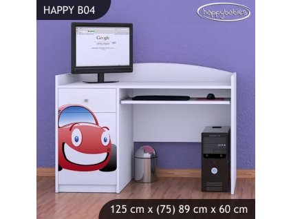Psací stůl Happy B04 - auto (Barva bílá)