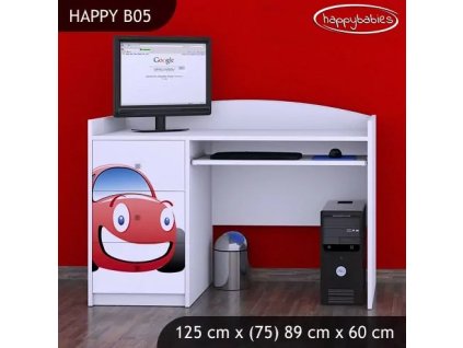 Psací stůl Happy B05 - auto (Barva bílá)
