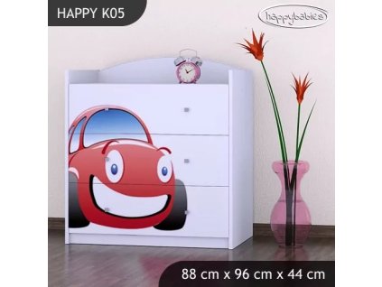 Komoda Happy K05 - auto (Barva bílá)