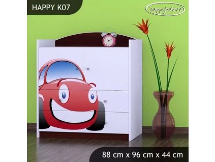 Komoda Happy K07 - auto (Barva bílá)