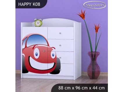 Komoda Happy K08 - auto (Barva bílá)