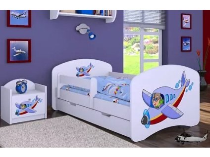 Dětská postel Happy Babies - letadlo (Barva bílá, Velikost spací plochy 140x70, Šuplík NE)