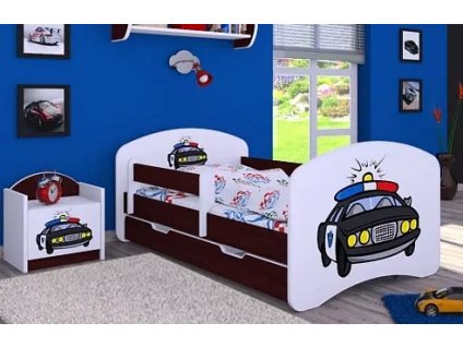 Dětská postel Happy Babies - policie (Barva bílá, Velikost spací plochy 140x70, Šuplík NE)