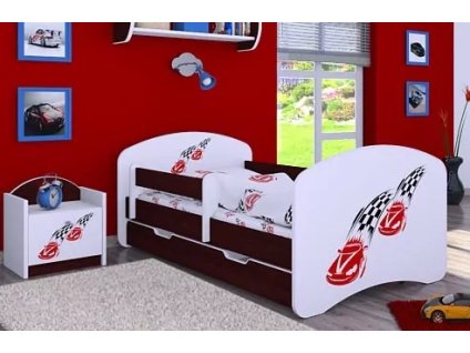 Dětská postel Happy Babies - závod F1 (Barva bílá, Velikost spací plochy 140x70, Šuplík NE)