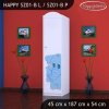 Skříň Happy SZ01 - modrý slon (Barva bílá, Otevírání dvířek pravé, Vnitřek skříně šatní tyč)