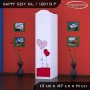 Skříň Happy SZ01 - srdíčka (Barva bílá, Otevírání dvířek pravé, Vnitřek skříně šatní tyč)