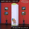 Skříň Happy SZ01 - šťastný medvídek (Barva bílá, Otevírání dvířek pravé, Vnitřek skříně šatní tyč)