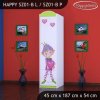 Skříň Happy SZ01 - zamilovaný skřítek (Barva bílá, Otevírání dvířek pravé, Vnitřek skříně šatní tyč)
