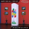Skříň Happy SZ01 - zelené auto s balonky (Barva bílá, Otevírání dvířek pravé, Vnitřek skříně šatní tyč)