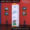 Skříň Happy SZ01 - zoo (Barva bílá, Otevírání dvířek pravé, Vnitřek skříně šatní tyč)