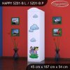 Skříň Happy SZ01 - zoo (Barva bílá, Otevírání dvířek pravé, Vnitřek skříně šatní tyč)