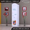 Skříň Happy SZ02 - hrající lokomotiva (Barva bílá, Otevírání dvířek pravé, Vnitřek skříně šatní tyč)