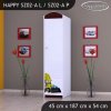 Skříň Happy SZ02 - bagr (Barva bílá, Otevírání dvířek pravé, Vnitřek skříně šatní tyč)