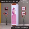 Skříň Happy SZ02 - princezna s koníkem (Barva bílá, Otevírání dvířek pravé, Vnitřek skříně šatní tyč)