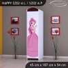 Skříň Happy SZ02 - princezna s koníkem (Barva bílá, Otevírání dvířek pravé, Vnitřek skříně šatní tyč)